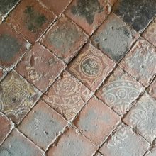 Encaustic tiled floor, St Michaels's Church, Croft Castle, Herefordshire