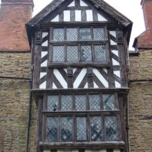 Timber-framed porch of 1616, Ludlow, Shropshire