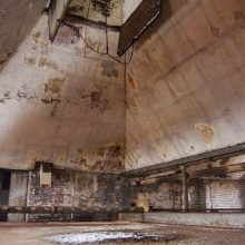 Interior of drying kiln at 19th-century floor maltings, Lichfield, Staffordshire