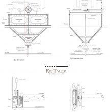 Detailed record of cast-iron steeping tanks and malt-turner from 19th-century floor maltings, Lichfield, Staffordshire